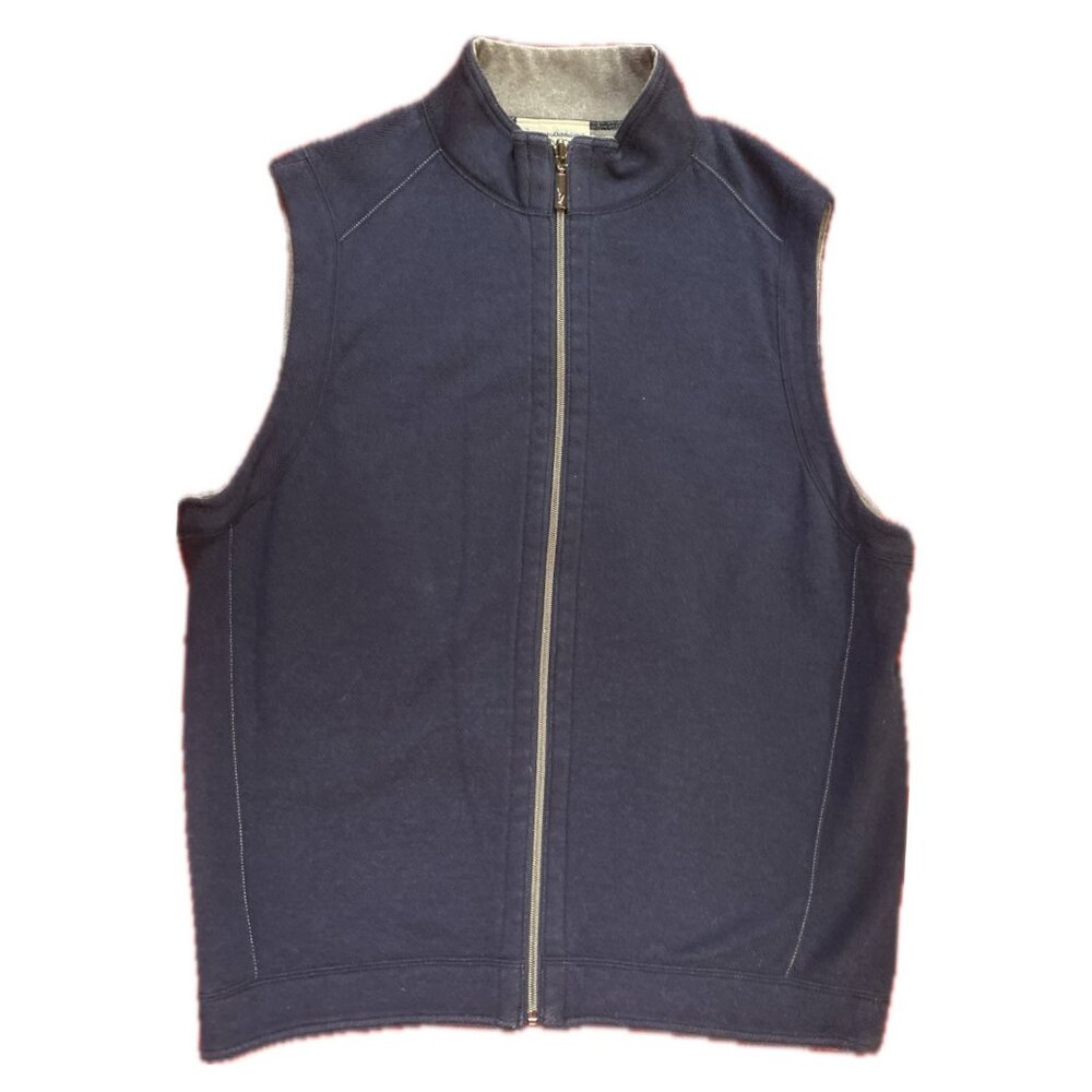 Tommy Bahama Men's Reversible Vest - Navy/Gray -  Medium